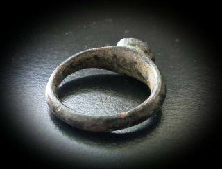 ANCIENT ROMAN BRONZE LARGE SEAL RING EMPERORS MONOGRAM - 1ST TO 3RD CENTURY A.  D 3