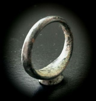 ANCIENT ROMAN BRONZE LARGE SEAL RING EMPERORS MONOGRAM - 1ST TO 3RD CENTURY A.  D 8