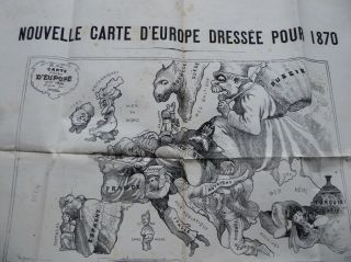 1870 Nouvelle Carte D ' Europe,  satirical cartoon map by Paul Hado 2