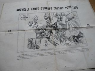 1870 Nouvelle Carte D ' Europe,  satirical cartoon map by Paul Hado 9
