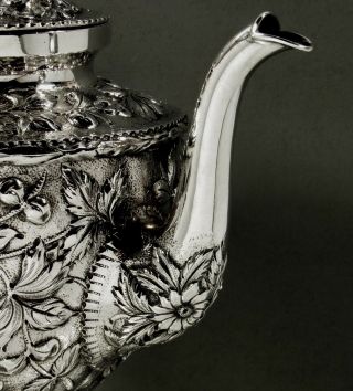 Kirk Sterling Silver Coffee Pot c1905 Hand Decorated 5