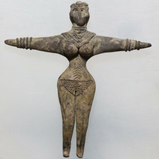 Ancient Syro - Hittite Ceramic Idol male Statue Figure Circa 1200 BC 2