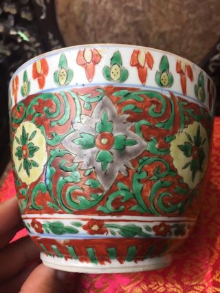 Antique Chinese 18th C Famille Verte Bowl And Cover For Thai Market ? 2