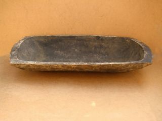 Antique Primitive Wooden Hand Carved Dough Bread Bowl Country Trencher Rustic
