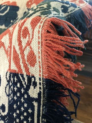 Antique Americana 1853 W FASIG SIGNED Woven Coverlet Blanket CLARK CO ILLINOIS 7