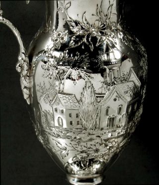 Kirk Sterling Pitcher c1905 Castle Pattern - Hand Decorated 5
