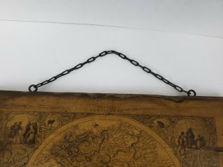 Antique World map Eastern Hemisphere by John Tallis & co Wooden wall plaque 2