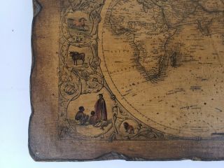 Antique World map Eastern Hemisphere by John Tallis & co Wooden wall plaque 5