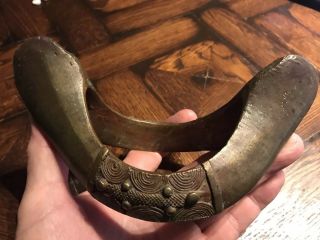 Antique African Tribe Senufo Senoufo Caste Bronze Anklet “boat” Currency Jewelry
