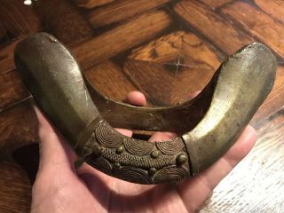 Antique African Tribe SENUFO Senoufo Caste Bronze Anklet “Boat” CURRENCY jewelry 2