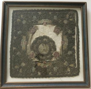 Fine 16th Century Chasuble Fragment Saint & Memento Mori