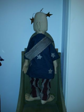 Primitive RETIRED Miss Liberty Cloth Doll by Honey and Me Stuffed Doll 28 inches 6