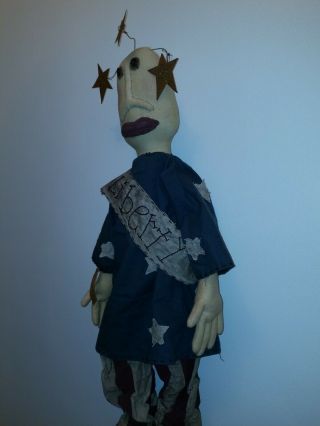 Primitive RETIRED Miss Liberty Cloth Doll by Honey and Me Stuffed Doll 28 inches 8