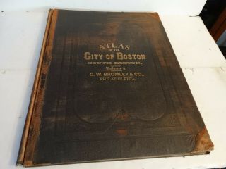 Rare Antique G.  W.  Bromley & Co 1891 City Of South Boston Mass Atlas 33 Plates