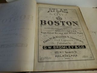 RARE Antique G.  W.  Bromley & co 1891 City of south boston mass atlas 33 plates 2