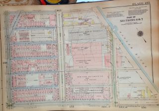1925 Harlem Trinity Cemetery Manhattan Ny 145th - 157th St G.  W.  Bromley Atlas Map