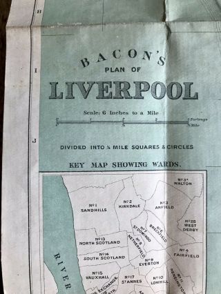 Bacon’s Large Scale Plan of Liverpool (1910,  Cloth Map) 3