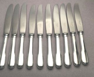 Cluny By Christofle Silverplate Group Of 10 Dinner Knives 9.  75 "