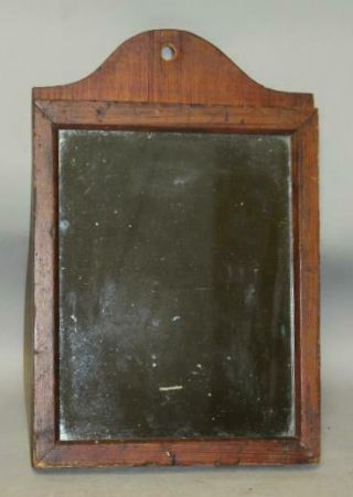 A GREAT AMERICAN COUNTRY QUEEN ANNE MIRROR WITH A TOMBSTONE CREST IN OLD SURFACE 3