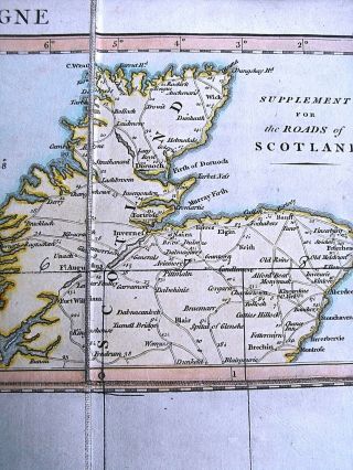 1804 Cary ' s MAP of England Wales Scotland GREAT BRITAIN Pocket Companion Roads 5