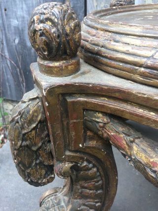 Fine Antique Early 19th C Italian Venetian Carved Giltwood Table Plant Stand 2