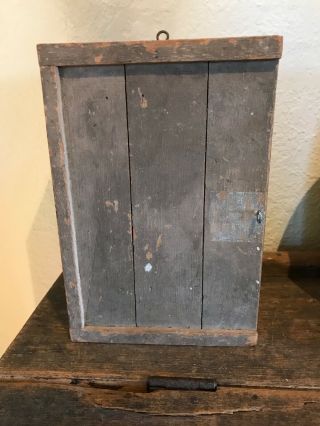 Antique Small Primitive Hanging Cupboard In Paint