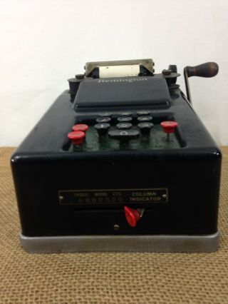 Antique Vtg Remington Rand Art Deco Hand Crank Adding Machine 2