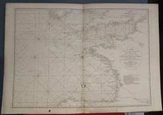 France Spain English Channel Gulf Of Biscay 1775 Mannevillette Antique Chart
