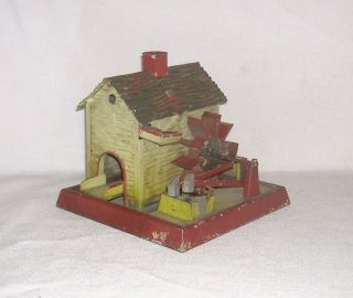 Antique Water Wheel House W/hammers.  German Steam Engine Accessory Toy.  Marklin?
