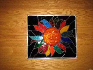 3D Smiling Sun Stained Glass Windows Panel 11