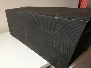 Vintage Mid Century Modern Metal Black MAILBOX MCM great shape 10