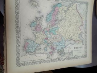 1856 COLTON ' S ATLAS OF THE WORLD 2 VOLUMES 101 COLORED MAPS ALL VERY GOOD 2