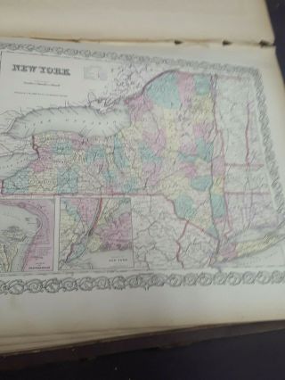 1856 COLTON ' S ATLAS OF THE WORLD 2 VOLUMES 101 COLORED MAPS ALL VERY GOOD 8