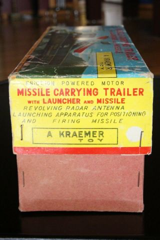 BOXED BANDAI MISSILE CARRYING TRAILER WITH LAUNCHER AND MISSILE TIN FRICTION TOY 3