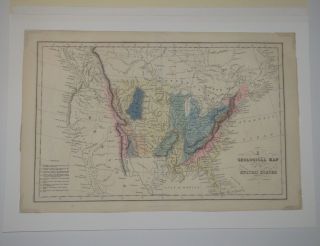 A Geological Map of the United States_1832_John Howard Hinton_History_Americana 2