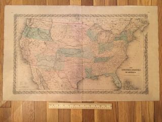 Map - 1866 United States Of America Pbl.  J.  H.  Colton