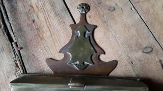 VINTAGE antique ARTS AND CRAFTS copper brass church candle box 4