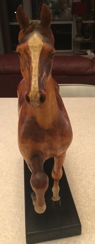 Peter Giba Hand Carved Wooden Horse Sculpture Fabulous Signed Folk Art TLC 5