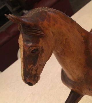 Peter Giba Hand Carved Wooden Horse Sculpture Fabulous Signed Folk Art TLC 8
