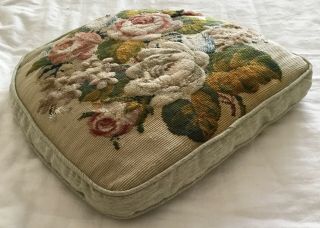 ANTIQUE VICTORIAN PLUSH WORK,  TAPESTRY,  BEADWORK CUSHION.  PANEL.  (A). 5