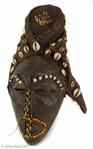 Kuba Ngaady A Mwaash Hooded Mask Beaded Congo Africa Was $210.  00