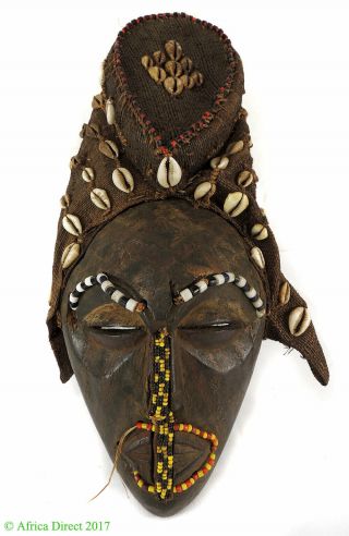 Kuba Ngaady a Mwaash Hooded Mask Beaded Congo Africa WAS $210.  00 2