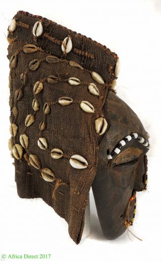 Kuba Ngaady a Mwaash Hooded Mask Beaded Congo Africa WAS $210.  00 3