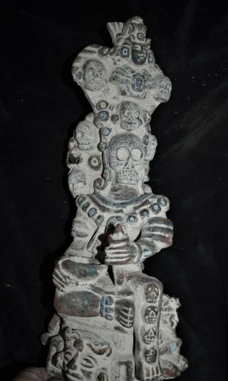 Orig $1099 Wow Pre Columbian Mayan Figure On Altar 15in Prov