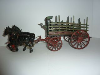 Wilkins Stake Wagon Cast Iron,  Largest 17 - 1/2 Inch