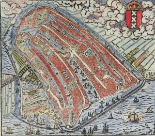 Netherlands,  Amsterdam,  Map By S.  Münster,  1562,  Amsterdam