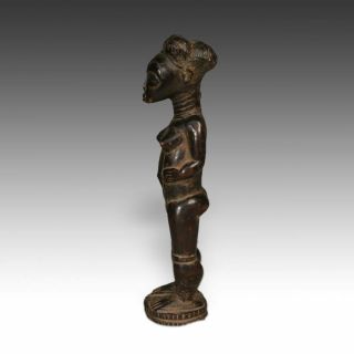 VINTAGE BLOLO OR SPIRIT SPOUSE FIGURE CARVED WOOD BAULE IVORY COAST WEST AFRICA 4