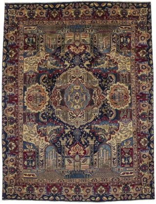 Pictorial Style Semi Antique Vintage 10x13 Persian Rug Oriental Décor Carpet