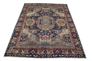 Pictorial Style Semi Antique Vintage 10X13 Persian Rug Oriental Décor Carpet 2