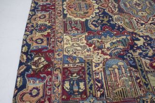 Pictorial Style Semi Antique Vintage 10X13 Persian Rug Oriental Décor Carpet 8